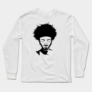 Stenciled Afro Gentleman Long Sleeve T-Shirt